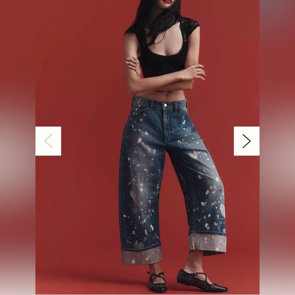 Anthropologie The Kayden Barrel Carpenter Jeans by Pilcro 27 Heart Dust Wash NWT - Picture 3 of 7